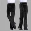 Stage Wear Wholesale High Quality Winter Velvet Black Long Ballroom Man Latin Pant For Sale