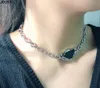 Designer smycken halsband europeisk amerikansk gata mode inverterad triangel bokstav chokers halsband män kvinnor kall hip hop silver kedja explosion hög kvalitet