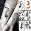 3D Waterproof tymczasowy tatuaż naklejka Fox Sky Mountain Flash Tatoo Forest Sun Moon Arm Fake Tatto for Body Art Women Mężczyźni