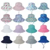 Baby Sun Hat Boys Girls Summer Bucket Hat Kids UV Ochrona szeroką czapkę plażową z regulowanym paskiem podbródka na 0-8 lat177i