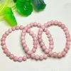 Strand 7MM Natural Pink Opal Bracelet Crystal Reiki Healing Gemstone Fashion Jewelry Fengshui Gift For Women 1pcs