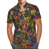 Herenoverhemden 3D-printen Psychedelisch Anime Hawaiiaans overhemd Heren Zomeroverhemden met korte mouwen Herenoverhemden Oversized Camisa Social 5XL S3 230721