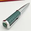 Gelpennor Luxury Ballpoint Pen Octagon Green Wave Mönster Hög kvalitet med Red Box Top Gift 230721