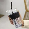 Mugs Heat Resistant Coffee Bubble Tea Cup Water Bottle Glass Mug Glasses With Lid And Straw Vaso Taza Cusps