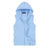 Jaquetas Masculinas Jaqueta Masculina Sem Mangas com Capuz Controle de Zíper Branco Azul Cinza Este Casaco é Perfeito para Primavera Verão Outono 5xl 230721