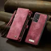 Brieftaschen Caseme Wallet Hülle für Samsung Galaxy Note 20 Leder Multifunktional Reißverschluss Ständer 2 in 1 Flip Leder Hülle20