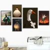 Tuval resim ördek komik poster acıklı mizah ördek yargılayıcı ördek duvar sanat resim baskı oturma odası ev dekorasyon hediyesi cuadros arkadaş w06