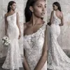 Madison James Fall 2021 Mermaid Wedding Dress Elegant One 어깨 레이스 아플리케 스윕 트레인 신부 가운 고급 커스텀 Made214r