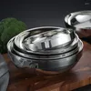 Bowls Japanese Ramen Bowl Double Household Salad Hat Creative Special Restaurant TablewareStainless Steel