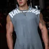 Herrtankstoppar överdimensionerade lösa sommar kroppsbyggande fitness bomull hip hop singlets muskelväst för män tee gym manliga stränger tank tops 230721