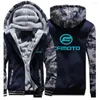 Sweat à capuche pour hommeCfmoto Logo Winter Print Vestes Polaire Zipper Épais Chaud À Capuche Confortable Rembourré