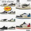 zapatos para niños pequeños 1s OG Reverse Olive Black Phantom Fragment SP low mocha niños entrenador juvenil diseñador eur 24-37