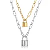 Hanger Kettingen Lock Ketting Voor Mannen Vrouwen 7mm Rvs Paperclip Box Rolo Link Chain Goud Zilver Kleur paar Sieraden L261j