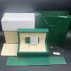 Originele groene houten kisten cadeau kan worden aangepast model serienummer klein label anti-vervalsing kaart horlogedoos brochure fil307Z