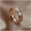 Band Rings Fashion Simple Design Titanium Steel Mens Ring Oil Drip Lover Couple Gold Wedding For Women Drop Delivery Jewelry Dhfrk