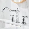 Wastafel Kraan Messing Goud Wijdverspreide Badkamer Kraan Antieke Wastafel Kranen 3 Gat Warm En Koud Water Kraan Tap pop Up