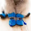 4pcs set Waterproof Winter Pet Dog Shoes Anti-slip Rain Snow Boots Footwear Thick Warm For Small Cats Puppy Dogs Socks Booties300F