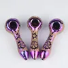 CSYC Y281 About 11cm Length Dab Rig Glass Pipes Mechanical Gear Wheel Style Tobacco Spoon Smoking Pipe Fit Your Palm