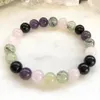 MG0872 8MM A Grade Noir Tourmaline Prehnite Bracelet Femme Quartz Rose Energy Power Bracelet Cadeau pour la Fête des Mères243B