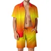 Heren Trainingspakken Mooie Zomer Zonsondergang Heren Sets Abstracte Kunst Print Casual Shirt Set Streetwear Beachwear Shorts Grafische Pak Tweedelig