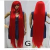 150 cm long straight wig black purple red white silver green BLUE Nature Hair Women's Anime Medium Hair no lace Fiber All wig242k