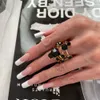 Eheringe Trendy Oversize Multi Stone für Frauen Dame Unregelmäßige Kristall Charme Offenen Ring Koreanische Gothic Party Schmuck 230721