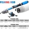 Rod Reel Combo Fishing Kits completos 1 2M Telescopic Sea Spinning Baits Lure Set Travel Gear Accessories Bag Beginner 6 Options 230721