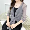 Damesblouses Korte jas Doorzichtige mesh-vest Zomerzonnebrandsjaal Zonbeschermingshemd Kanten top