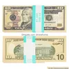 Other Event Party Supplies Movie Prop Banknote Games 10 Dollars Toy Currency Fake Money Children Gift 1 20 50 Euro Dollar Ticket D Dhzc1