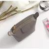 Femme tête couche peau de vache fermeture éclair petit sac carré pièce porte-clés mini boulette sac zéro argent bag247q