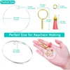 Keychains 30Pcs Acrylic Keychain Blank Transparent Ornament Pendants And Round Tassels Jump Rings Set For DIY Craft