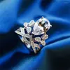 Cluster Rings 2023 Pear Shaped Water Drop Personalized Crown 8 12 Diamond Ring For Women's Fashion Alien