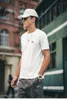 Męskie koszulki Y1067 gładkie czyste bawełniane krótkie t-shirt letni liter