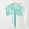 Scarves Korean Silk Thin Air-conditioned Room Knitted Shawl Wrapped Outside Women's Summer Shoulder Fake Collar Cape Sun Scarf O44