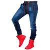 Jeans voor Heren 2019 Zomer heren broek klassieke jeans Denim Katoen Effen Straight Pocket Denim Broek Verontruste Pant267P