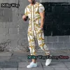 Felpe con cappuccio da uomo Felpe Estate Uomo Luxury Tuta 2 pezzi T-shirt vintage Pantaloni Set Gold High End Print Outfit Moda maschile Tuta da jogging Abbigliamento 230721