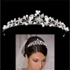 European and American Headpieces Bride Pearl Headband Diamond Hair Accessories Crown Rhinestone Princess Birthday Tiara Wedding He301h