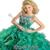 Girls Pageant Dresses 2019 Gorgeous Ruffled Skirt Halter Crystal Beads Ball Gown Ritzee Girls Party Gowns Flower Girl Dresses250s