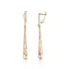 Boucles d'oreilles Davieslee 585 couleur or Rose femmes mode oreille bijoux cadeaux barre pour femmes filles goutte LGE262A