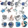 925 Silver Fit Pandora Charm 925 Браслет Gosikee Summer Ocean Series S925 Серебряные цветные чары набор 925 Серебряные бусинки очарование подходит Pandora Charm