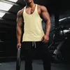 Erkeklerin tank üstleri erkek fitness giyim boş kollu gömlek erkek spor salonu stringer üst vücut geliştirme tanktop spor giyim fanila ve 230721