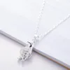 Temperament Rhinestone Personlighet Söt pingvin glänsande litterär versa 925 Sterling Silver Clavicle Chain Female Necklace Chokers242s