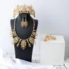 Halsbandörhängen Set Luxury Crystal Wedding Bridal Jewelry Hand Inlay Rhinestones Retro Court Style Armband Ring Crown 5st