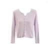 Women's Knits Women's Button Fashion Single Breasted Cardigan Casual Elegant Women Y2K Chic Holiday Korean Clothing Sweet Solid All