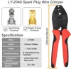 Stitch Spark Plug Crimper,crimping Pliers for Spark Plug Stripping Tool Ly2048 Ratchet Wire Terminal Crimperwire Hand Crimping Tool