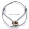 Charm Bracelets Stainless Steel Trinity Ring String Bracelet Three Rings Hand Strap Couple For Women Men Fashion Designer Jewelry Fa Dhok5