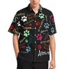 Men's Casual Shirts Dog Run Fast Beach Shirt Multi Colored Prints Hawaii Man Streetwear Blouses Short-Sleeve Custom Tops Plus Size