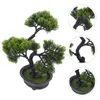 Prateleira de flores decorativas Miniture decoração ao ar livre falsa árvore bonsai decoração pequena mesa de madeira de pinho