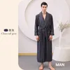 Kadın pijama fdfklak moda bornoz waffle sevenler bahar sonbahar m-3xl giyinme elbisesi erkekler artı boyutta erkek cüppeli