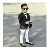 Black Boy's Suits Dzieci Formalne noszenie szczupłego szczytu Lapel One Button Fit Boy's Tuxedo Set Set Pants Bow3452